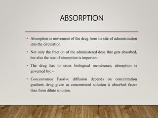 Pharmacokinetics and drug disposition | PPTX