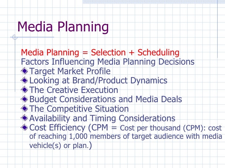 advertisement media plan media plan
