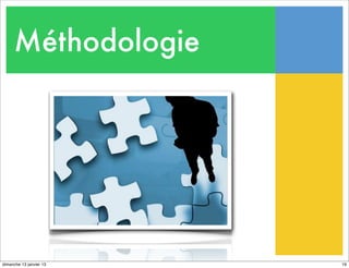 Méthodologie
19
dimanche 13 janvier 13
 