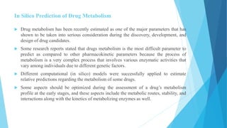 In Silico methods for ADMET prediction of new molecules | PPTX