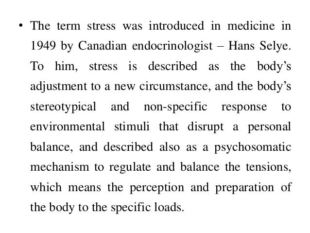 Term paper about stress management