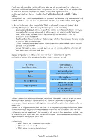Salesforce Admin Notes.pdf Salesforce Admin 201-certification Notes | PDF