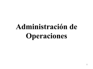 Administración de Operaciones 