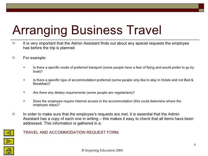 Unit 5 Arranging and Paying for Business Travel &