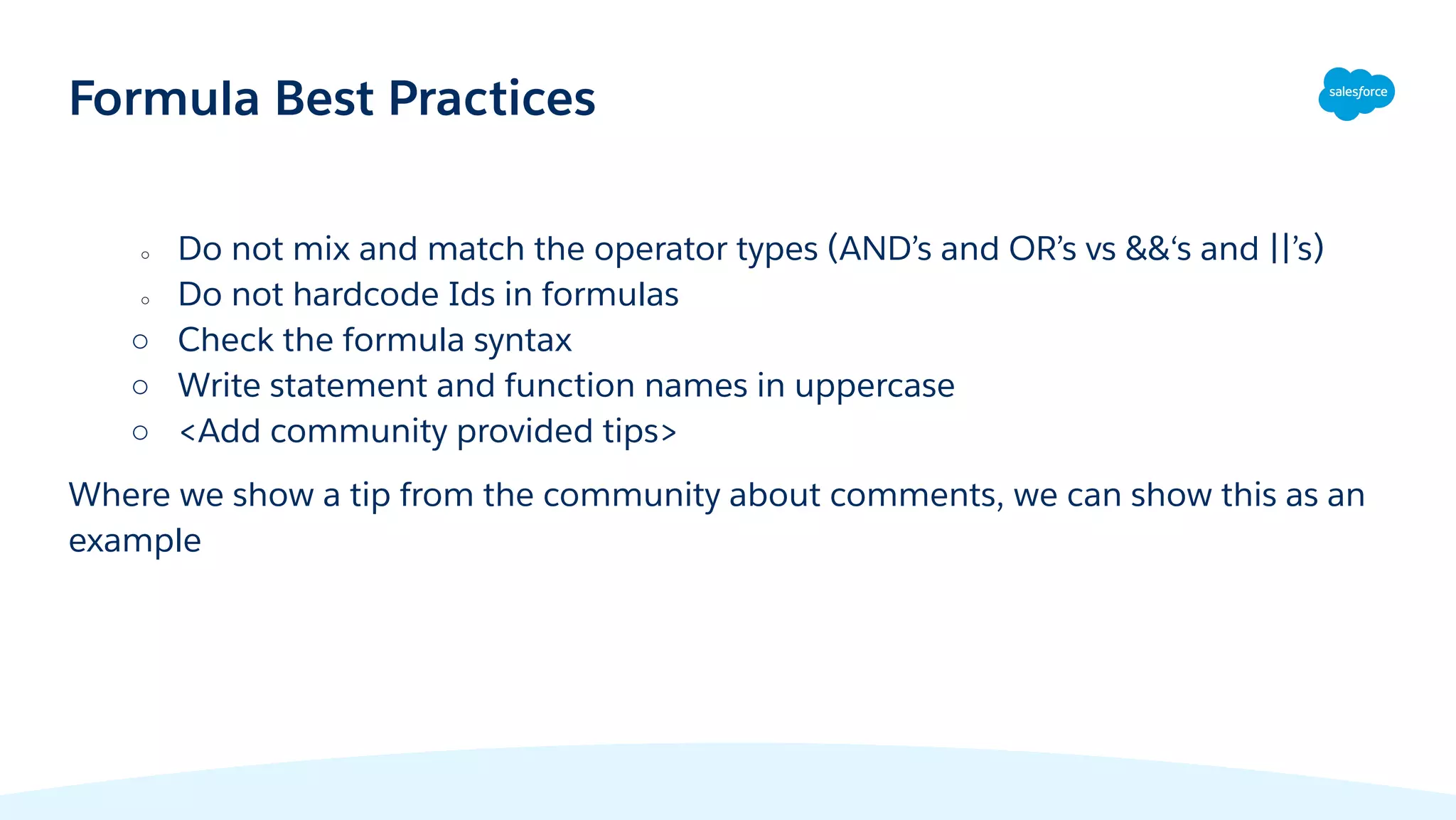 Admin Best Practices: Building Useful Formulas