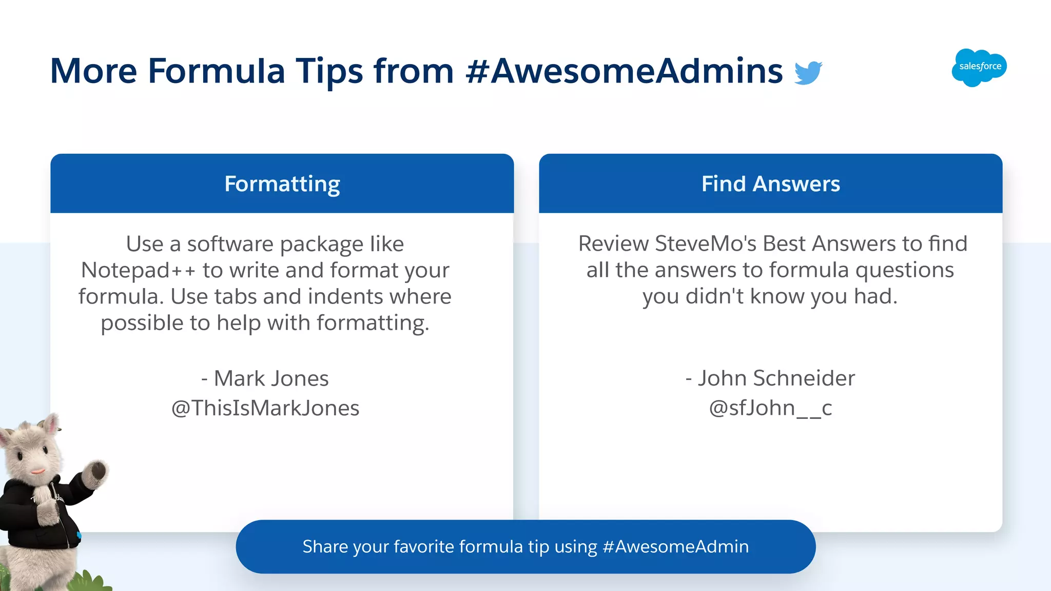 Admin Best Practices: Building Useful Formulas