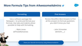 Admin Best Practices: Building Useful Formulas