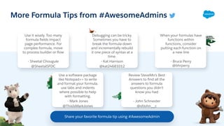 Admin Best Practices: Building Useful Formulas