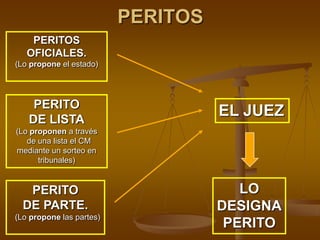 ESPECIALISTAS: de todas las especialidades médicasDERECHOS DE LOS PERITOSA CONOCER LAS ACTUACIONES JUDICIALES (EXPEDIENTE).A PRACTICAR TODAS LOS ESTUDIOS, OPERACIONES Y EXPERIENCIAS NECESARIAS PARA LA INVESTIGACIÓNA LOS HONORARIOS (NO LOS OFICIALES)