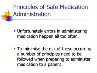 Medication Administration Principles Administer and monitor s8 meds | PPT
