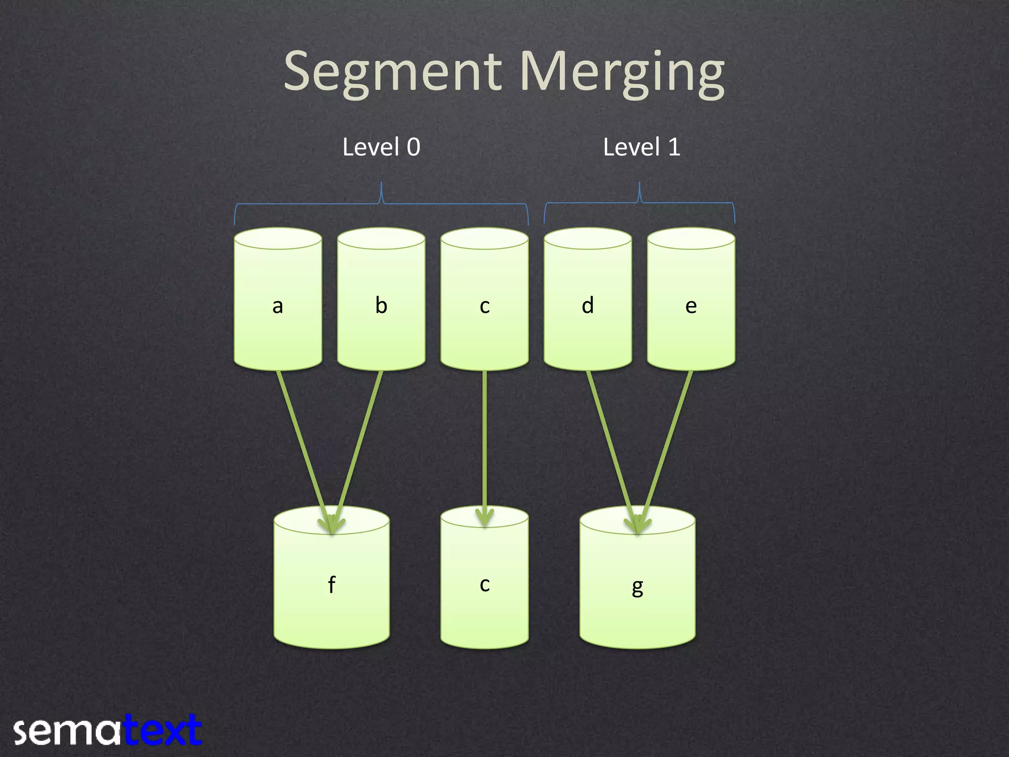 Segment Merging
Level 0

a

b

f

Level 1

c

c

d

e

g

 