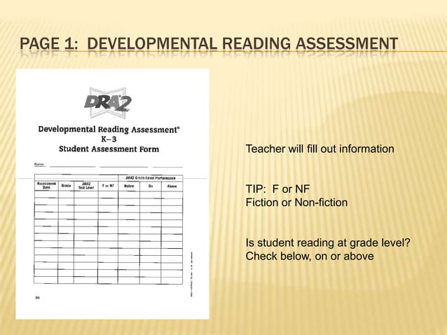 Administering the DRA 2: Diagnostic Reading Assessment