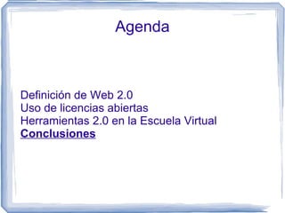 Herramientas 2.0 en la  Escuela Virtual Microblog:  www.twitter.com/ev_biblioteca 