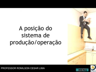 A posição do sistema de produção/operação MENU 