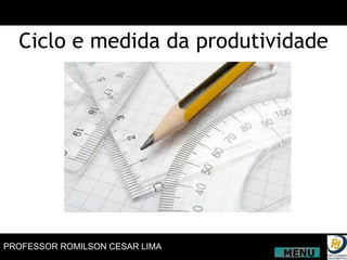 Ciclo e medida da produtividade MENU 
