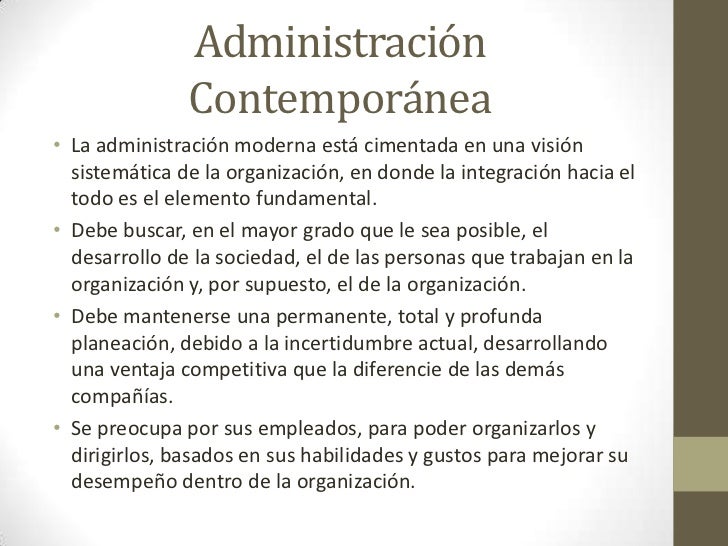 Administración Contemporánea