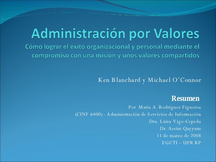 Administración por Valores