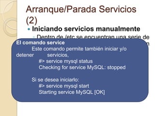 ARRANQUE Y PARADA DE SERVICIOS
