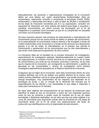 Administracion de la innovacion