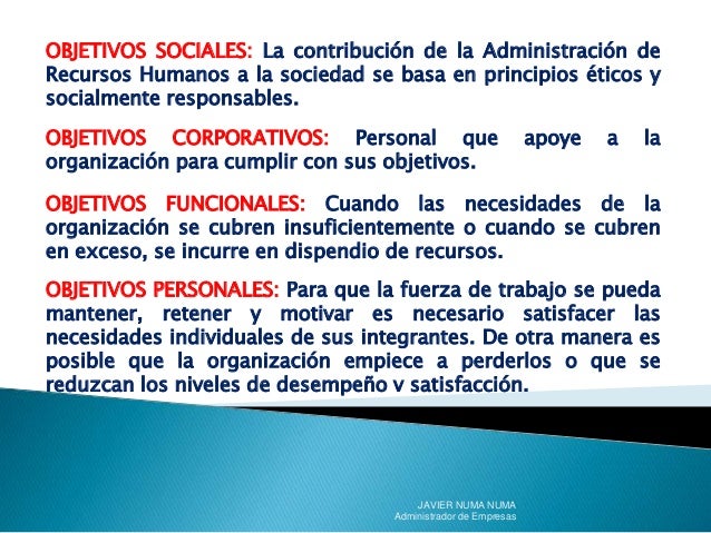Administración del recurso humano sld