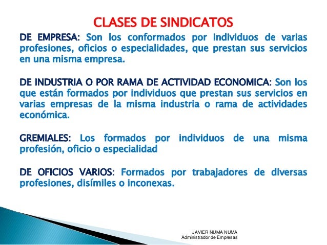 Resultado de imagen para CLASES DE SINDICATO