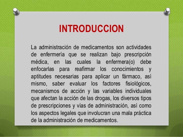 Administración de medicamento