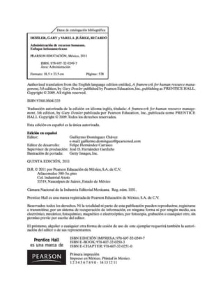 Gar Formato Administración de Recursos Humanos - G. Dessler y R. Varela | PDF