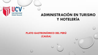 ADMINISTRACIÓN EN TURISMO
Y HOTELERÍA
PLATO GASTRONÓMICO DEL PERÚ
(CAUSA)
 