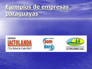 Ejemplos de empresas
paraguayas
 