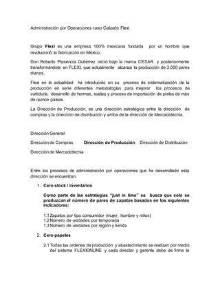 Administración por objetivos caso calzado flexi