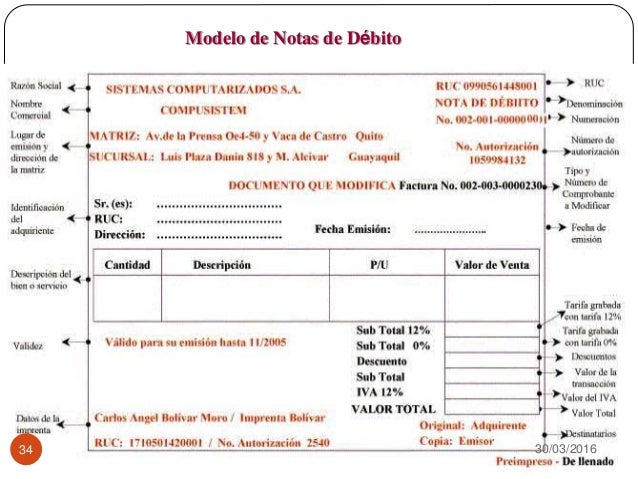 notas de debito