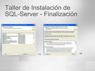 Taller de Instalación de  SQL-Server - Finalización 13 14 