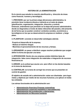 Historia de  Administración