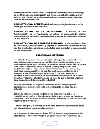 Historia de  Administración