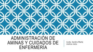 ADMINISTRACIÓN DE
AMINAS Y CUIDADOS DE
ENFERMERÍA
Licda. Sandra Maely
molina nieto
 