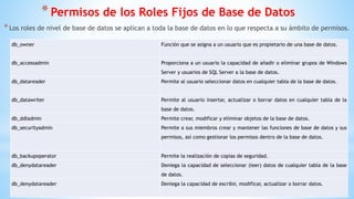 Administracion de la seguridad de sql server | PPTX