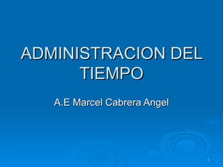 ADMINISTRACION DEL TIEMPO A.E Marcel Cabrera Angel 