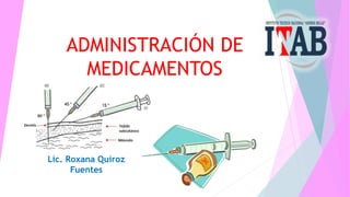 ADMINISTRACIÓN DE
MEDICAMENTOS
Lic. Roxana Quiroz
Fuentes
 