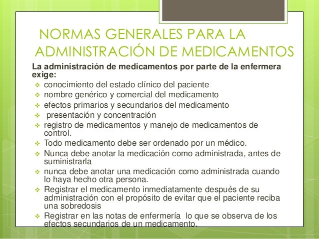 Administración de medicamentos RN