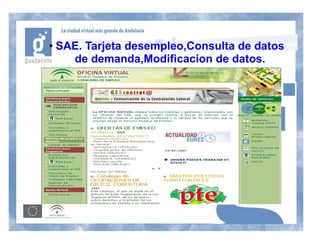 ●   SAE. Tarjeta desempleo,Consulta de datos
      de demanda,Modificacion de datos.
 