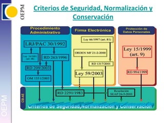 Criterios de Seguridad, Normalización y Conservación