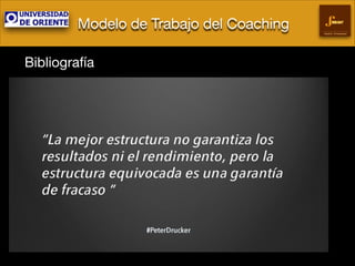 Modelo de Trabajo del Coaching
Gestión Empresarial

Bibliografía

 