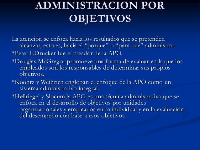 Administracion por objetivos