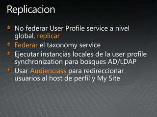 replicar
Federar
Audienciass
 