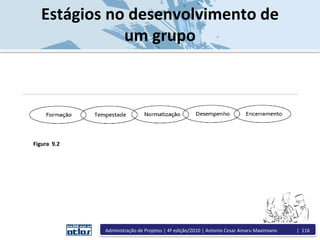Estágios no desenvolvimento de
um grupo
Figura 9.2
Administração de Projetos | 4ª edição/2010 | Antonio Cesar Amaru Maximiano | 116
 