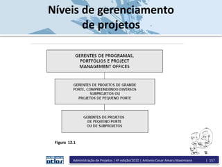 Níveis de gerenciamento
de projetos
Figura 12.1
Administração de Projetos | 4ª edição/2010 | Antonio Cesar Amaru Maximiano | 157
 