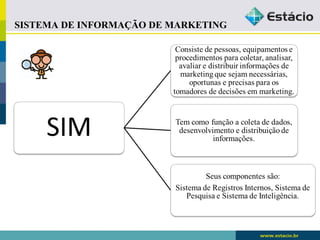 SISTEMA DE INFORMAÇÃO DE MARKETING 
 