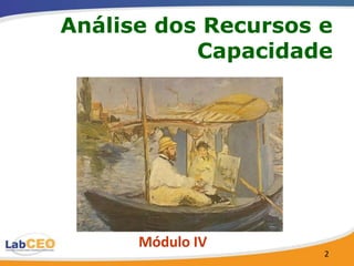 Análise dos Recursos e
           Capacidade




      Módulo IV
                     2
 
