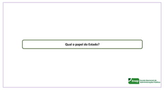 Qual o papel do Estado?
 