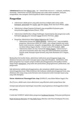 Administrasi Berasal Dari Bahasa Latin